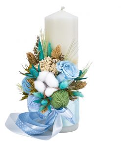 Lumanare Botez Flori Nemuritoare Aqua-2
