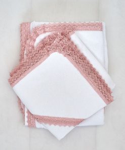 trusou botez cu garnitura din dantela de bumbac