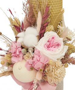 lumanare botez tip fagure pink vanilla