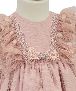 rochita botez din tulle fin cu buline