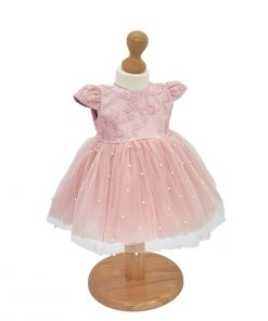 rochita botez roz din tulle cu perle