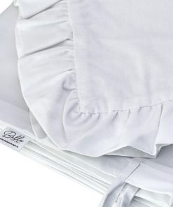 Lenjerie Patut Bebe Bumbac Alba cu Volanas-1
