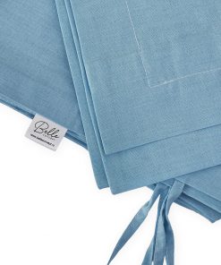 Lenjerie Patut Bebe Bumbac Bleu cu Bordura-4