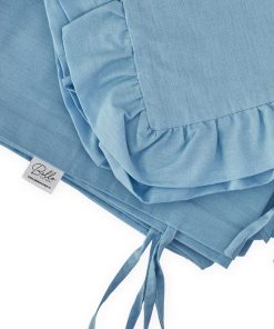 Lenjerie Patut Bebe Bumbac Bleu cu Volanas-4