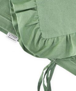 Lenjerie Patut Bebe Bumbac Verde cu Volanas-4