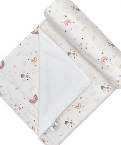 Paturica bebe din bambus alb 70x100CM