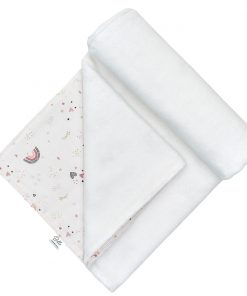 Paturica bebe din bambus alb 70x100CM