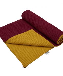 Paturica bebe waffles din bumbac doua straturi mango si visin 70X75CM