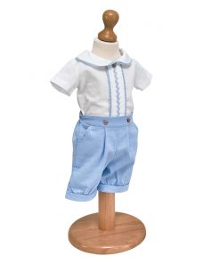 Costum Botez Complet Baieti Dantela Bleu-2