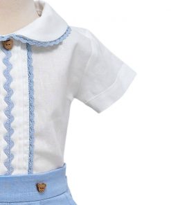 Costum Botez Complet Baieti Dantela Bleu-2