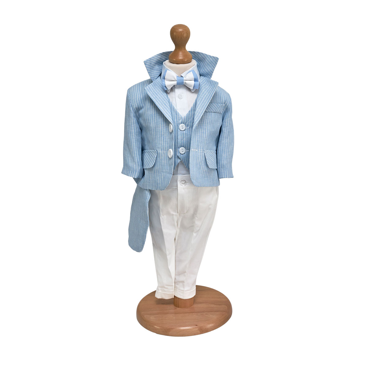 costum Botez Complet Baieti Casual Alb