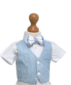 costum Botez Complet Baieti Casual Alb