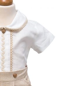 Costum Botez Complet Baieti Dantela Ivoire-4