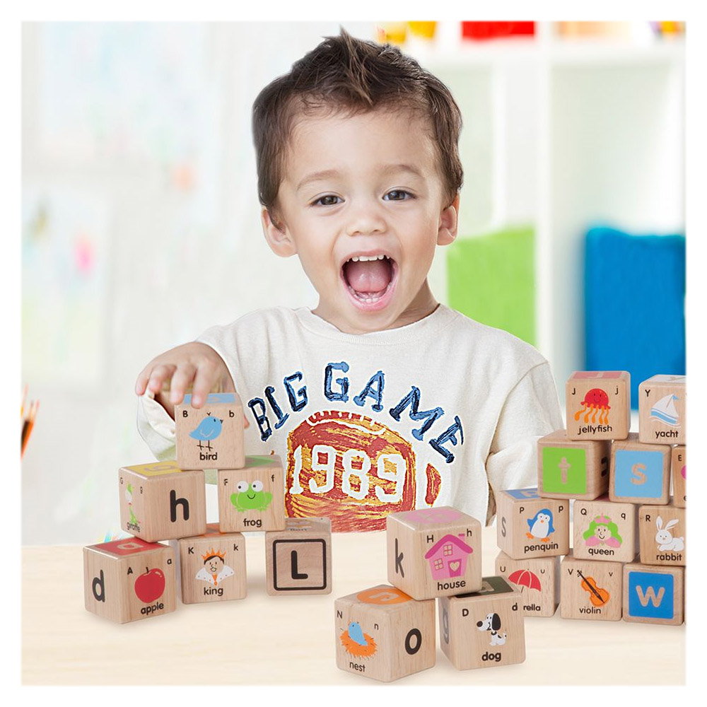 ABC Blocks, cuburi educative din lemn, 2-7 Ani - imagine 2