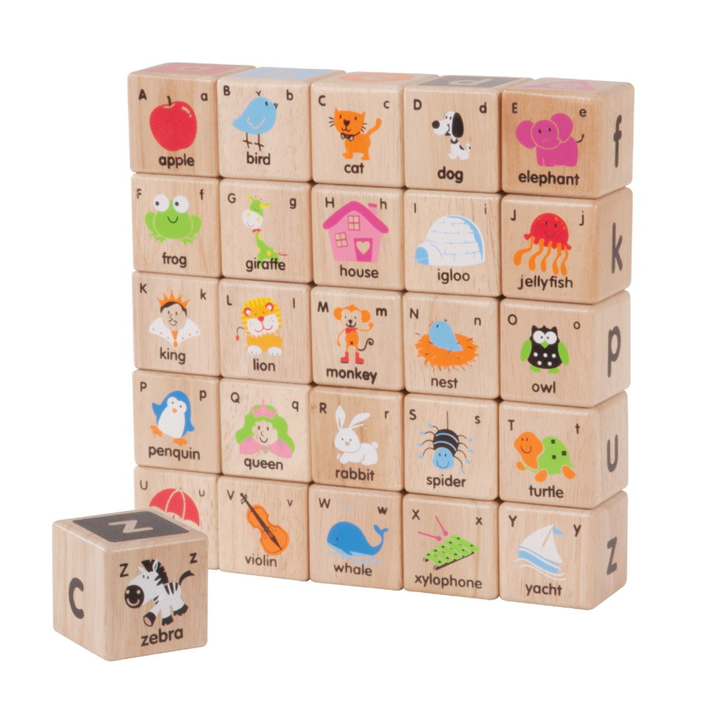 ABC Blocks, cuburi educative din lemn, 2-7 Ani - imagine 3