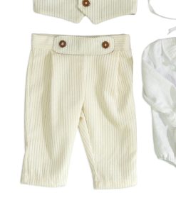 Set Complet Adam cu pantalon vesta si body alb-1