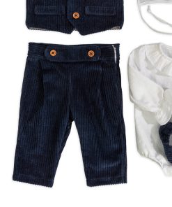 Set Complet Adam cu pantalon vesta si body bleumarin-2-1