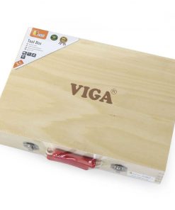 Trusa de scule din lemn, cutie si 10 piese, Viga Toys